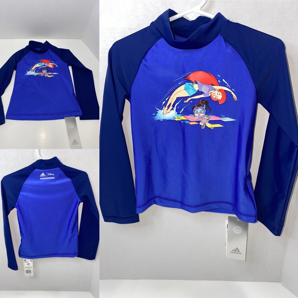 NWT Adidas The Little Mermaid Rashguard New